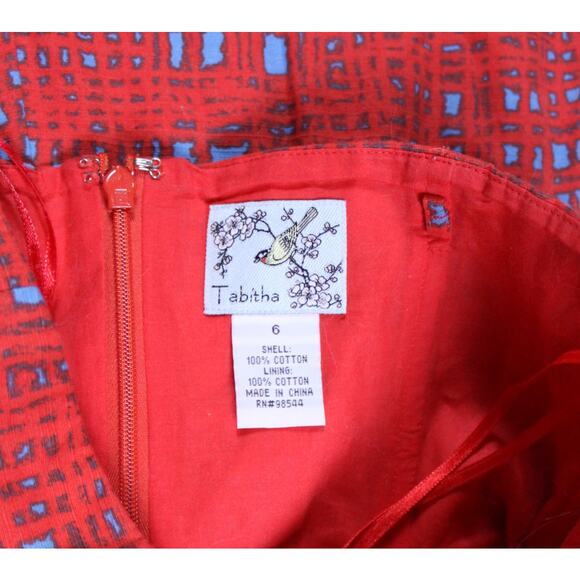 Anthropologie Tabitha dress strapless fit flare red tube retro mod sz 6 - Picture 4 of 4